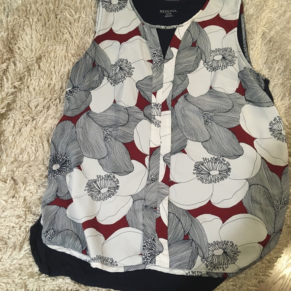 XL merona top large flower print